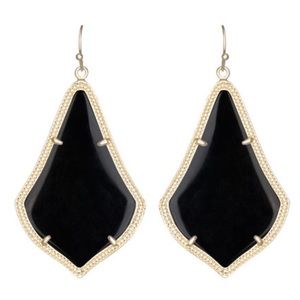 Kendra Scott Alexandra earrings. Black stones set in gold hardware